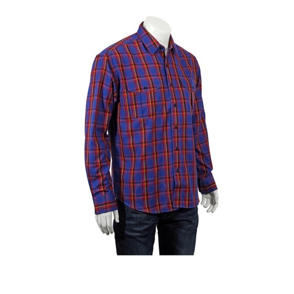 BURBERRY Chester bright Blue and Red Plaid Men's Shirt size L - Picture 1 of 12